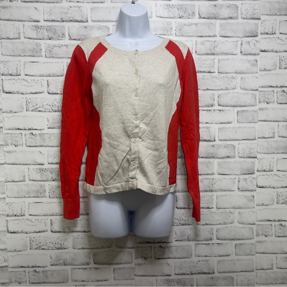 CAbi Hourglass Colorblock Button Up Cardigan Small